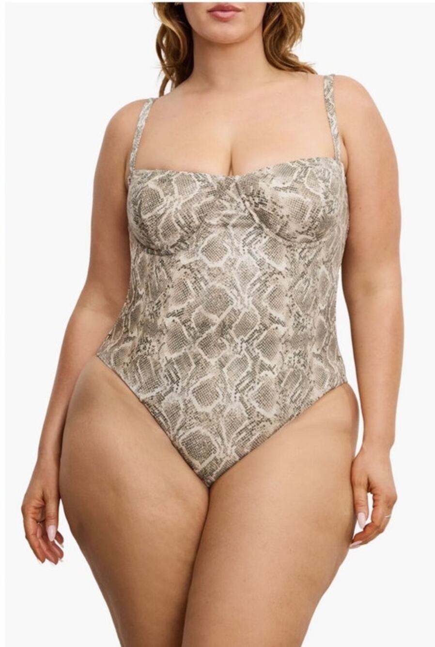 Good American Underwire One-Piece Swimsuit Snake $139 3XL Summer Kardashian